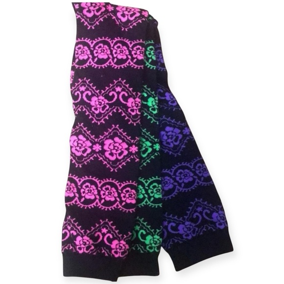 4/$25 LITTLE MISS MATCHED Girl Knee High Socks Pair Of 3 Age 10-110 Black Floral - Picture 1 of 1